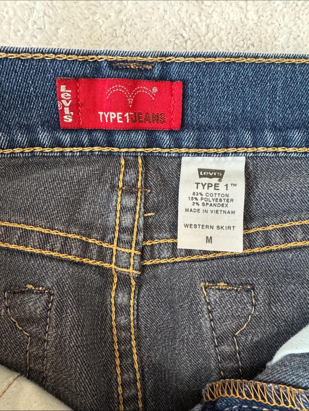 Levi’s TYPE 1 Vintage Western Denim Skirt - Picture 3 of 4